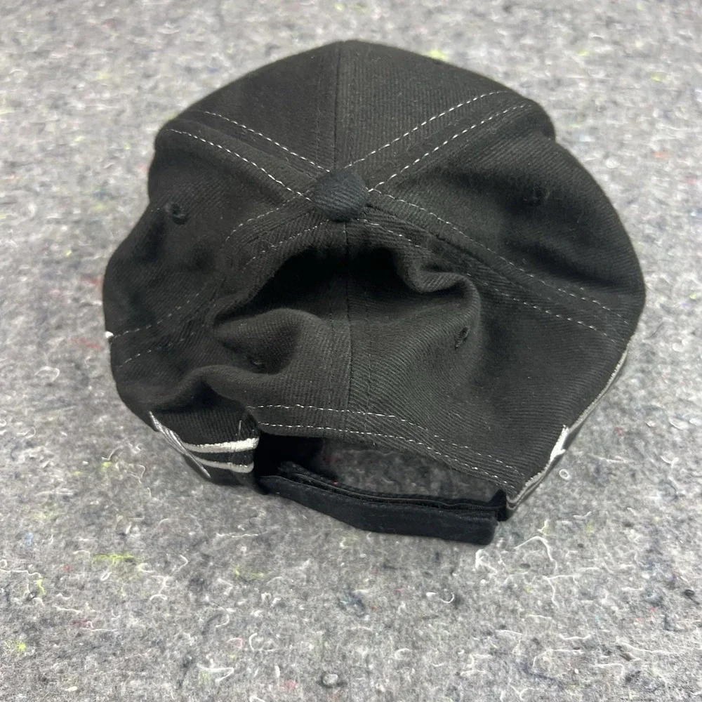 Snap-On Men's Baseball Cap One Size Black Barbed Wire Embroidered Hat Used